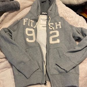 Abercrombie and Fitch grey zip up sweatshirt
